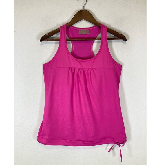 Athleta Tops - Barbiecore Athleta Women Large Pink Ruched Drawstring Racerback Workout Tank Top